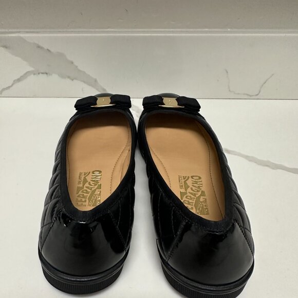 Salvatore Ferragamo Rufina Quilted Ballet Flats Black - Picture 5 of 16